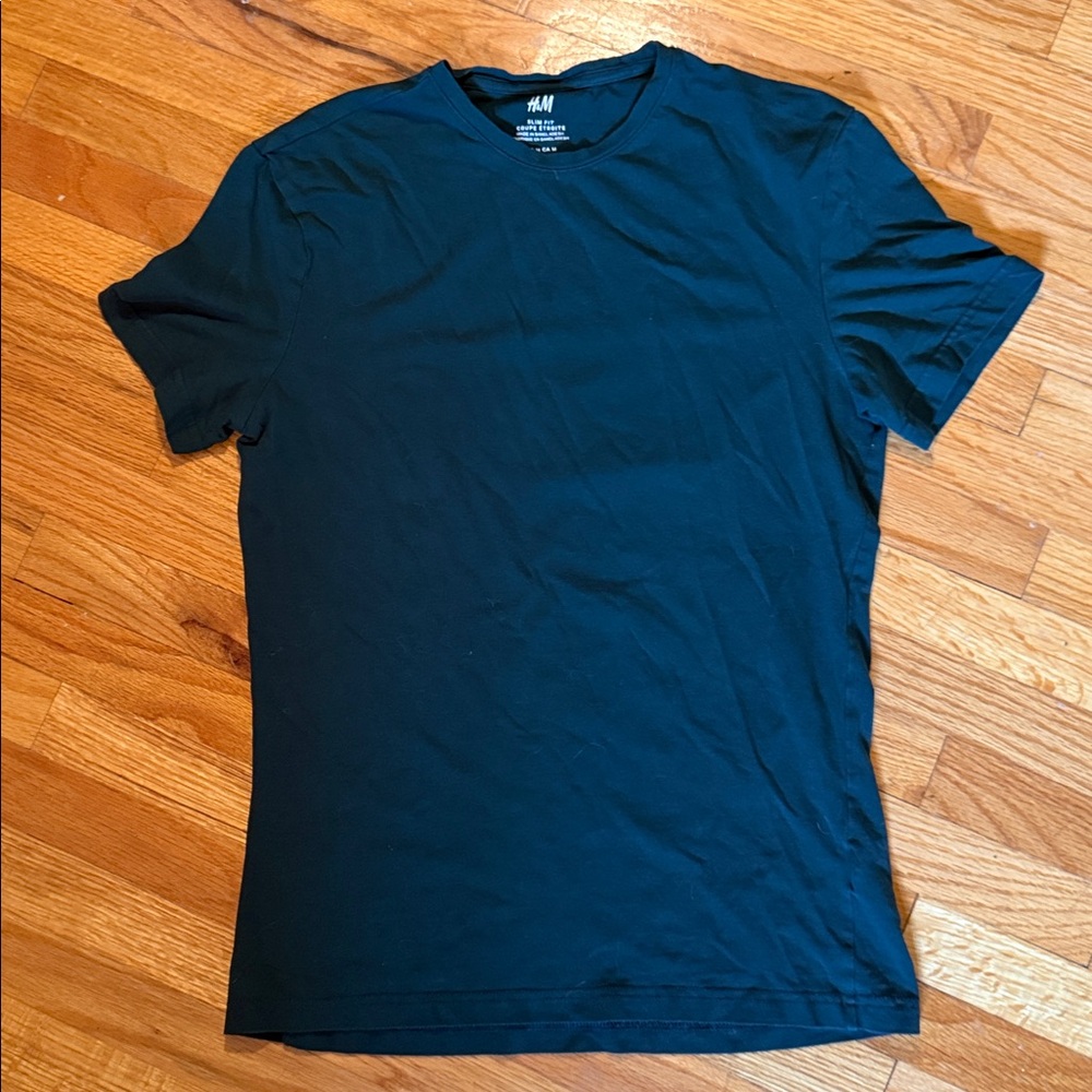 H&M deep green Crew Neck Tee